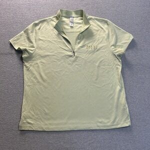 Page & Tuttle Cool Swing Golf Polo Shirt Womens 1/4 Zip Sage Green Performance